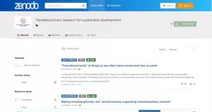 The "Transdisciplinarity research for sustainable development" home page on the Zenodo platform is a prototype of EHC Commons