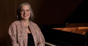 Ana Telles is a concert pianist, professor in the music department at the University of Évora in Portugal, and vice-rector for culture and community at the university (photo: João de Bettencourt Bacelar; styling: Susana Jacobetty with Nuno Abelho)