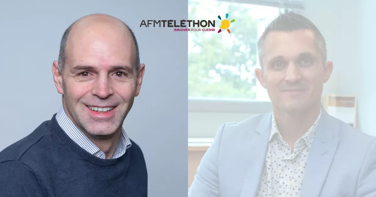 François Lamy (left), is a Vice-Chairman of the Board of Directors of AFM-Téléthon, in charge of Téléthon. Gérald Perret (right) is the Director of Development of the association François Lamy (left), is a Vice-Chairman of the Board of Directors of AFM-Téléthon, in charge of Téléthon. Gérald Perret (right) is the Director of Development of the association