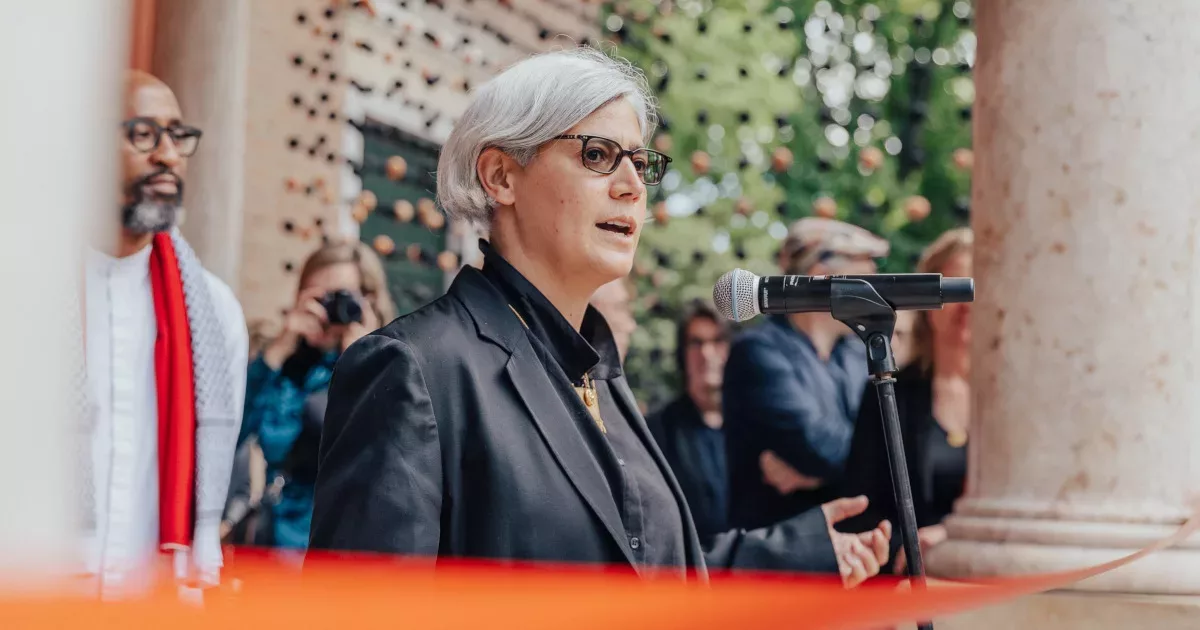 Kathryn Yusoff is a professor of Inhuman Geography at Queen Mary University of London, where she co-directs the Forum for Decentering the Human. She was co-curator of the UK Pavilion at La Biennale di Venezia 2025 (Photo: Chris Lane © British Council)
