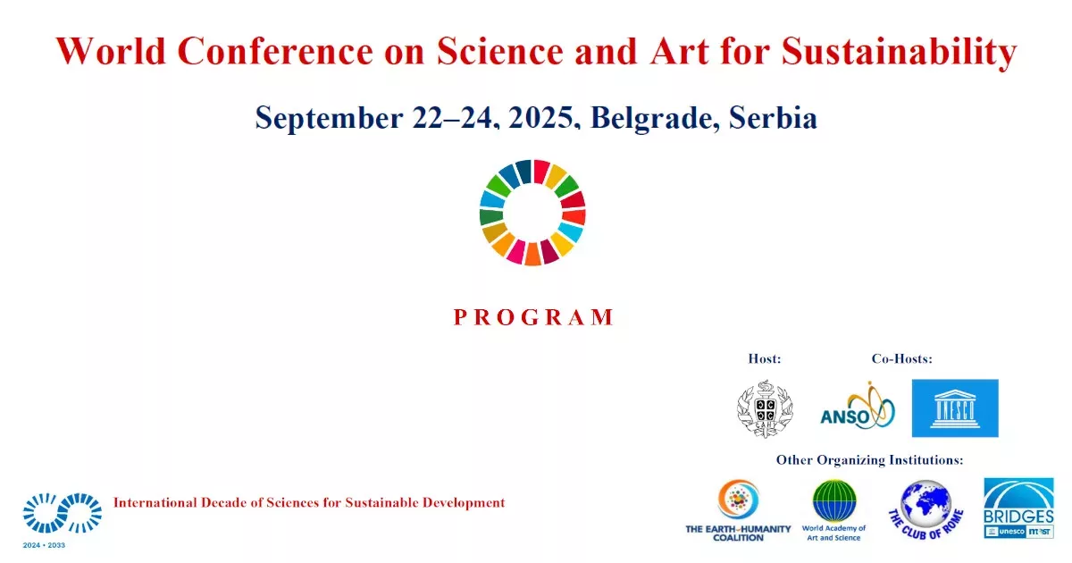 World Conference on Science and Art for Sustainability World Conference on Science and Art for Sustainability